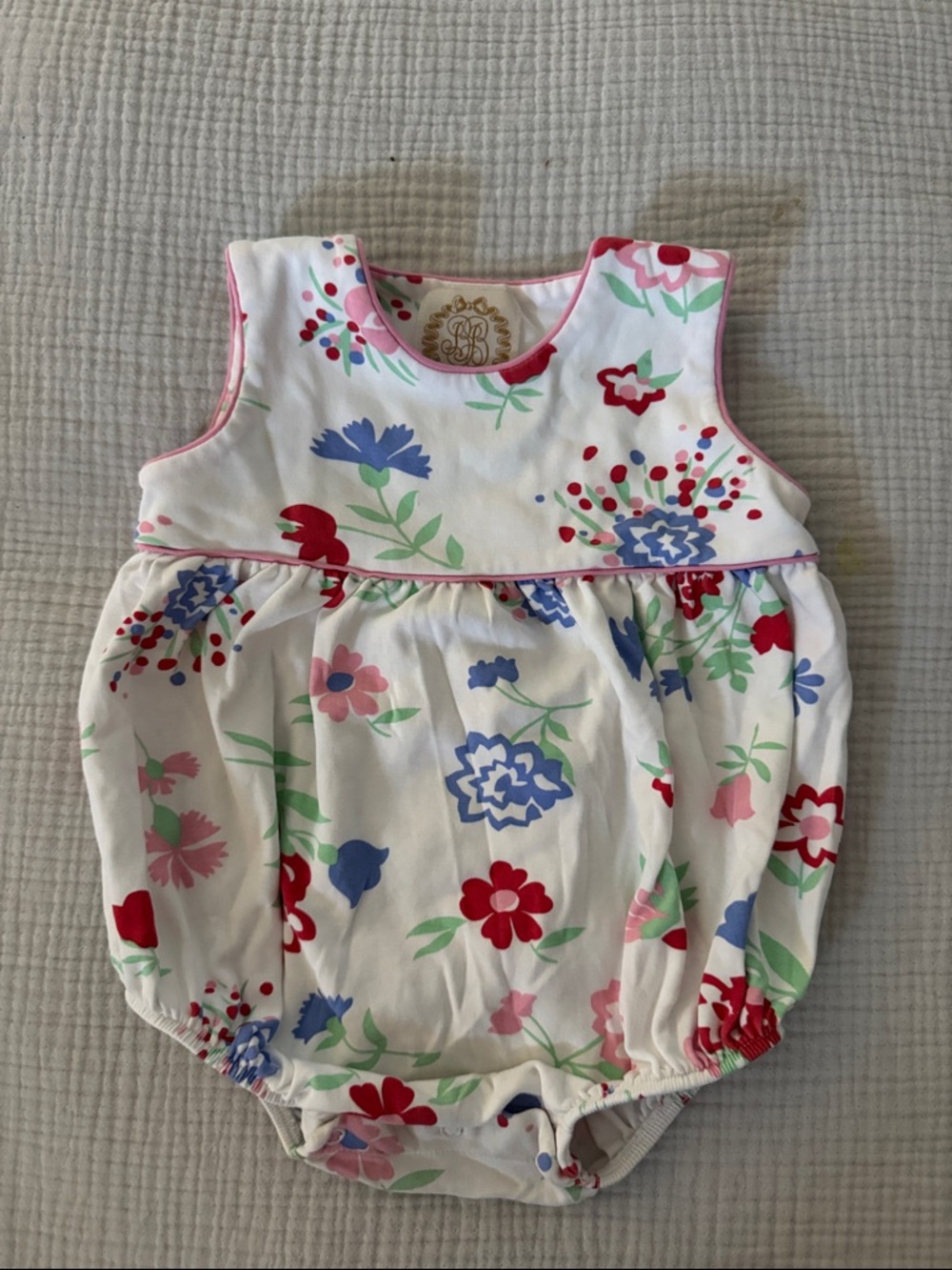 The Beaufort Bonnet Company Baby Floral Bubble Romper 18-24